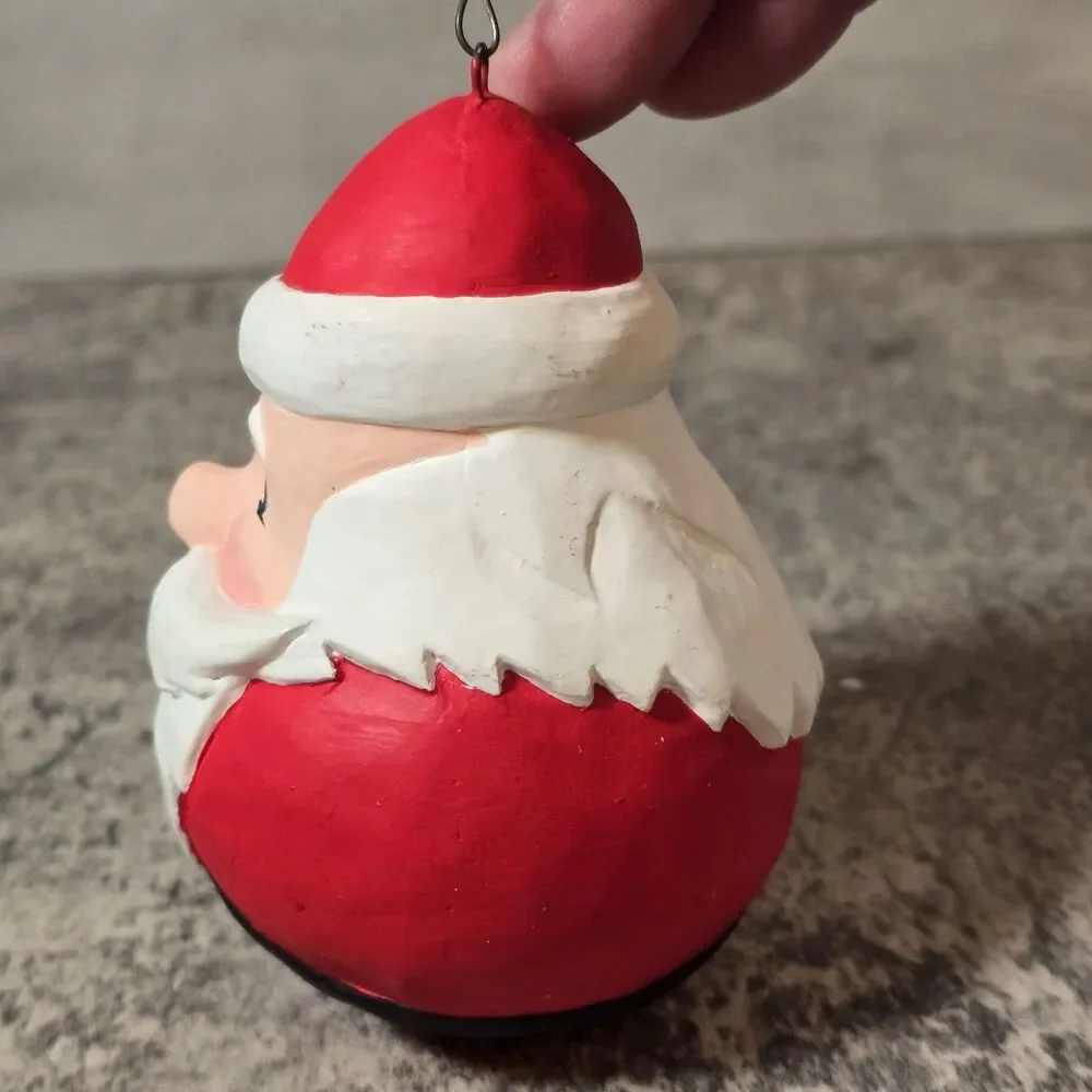 Vintage Charming Rustic Hand Painted Large Gourd Santa Artist Signed Jolly Folk